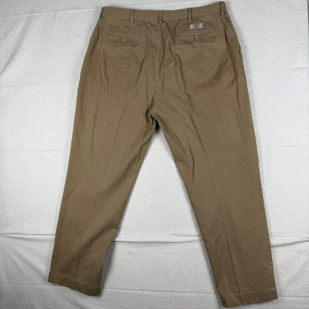 Polo Ralph Lauren Mens Khaki Chino Pants 100% Cotton Straight Leg 40x32 Brown - Picture 9 of 10